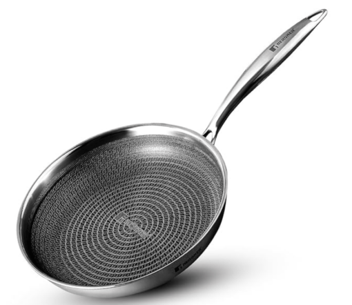 BERGNER Hitech Triply Stainless Steel Scratch Resistant Non Stick Frypan, 20 cm, Induction Base, Food Safe (PFOA Free), 5 Years Warranty, Silver